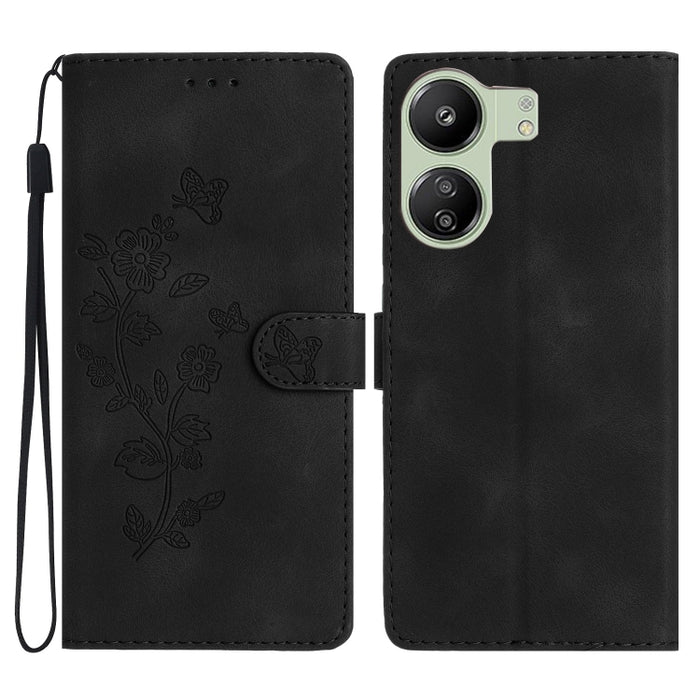 Caja del teléfono del cuero del patrón de relieve de la mariposa de la flor, For Xiaomi Redmi Note 12S, For Xiaomi Redmi 13C 4G, For Xiaomi Redmi Note 12 Pro 5G, For Xiaomi 13T, For Xiaomi Redmi Note 12 5G, For Xiaomi 13 Pro, For Xiaomi 13             ...
