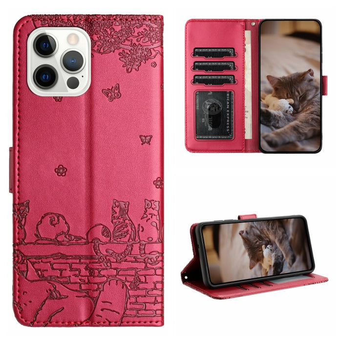 Estuche para teléfono de cuero con estampado de gato con cordón