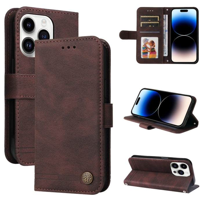Skin Feel Life Tree Estuche de cuero para teléfono