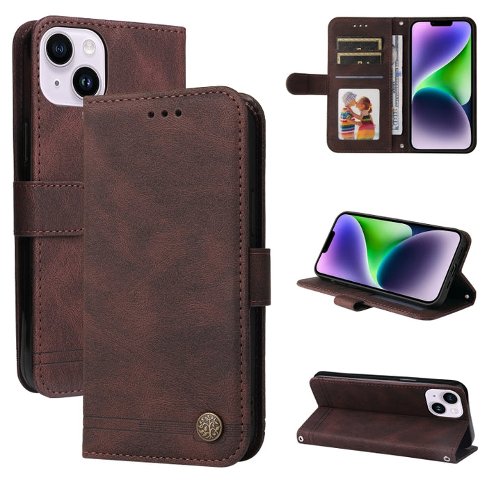 Skin Feel Life Tree Estuche de cuero para teléfono