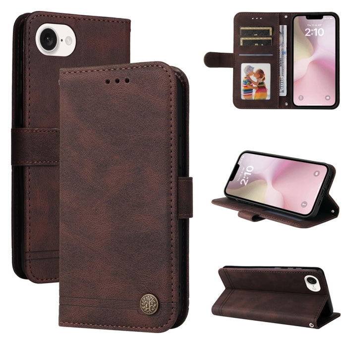 Skin Feel Life Tree Estuche de cuero para teléfono