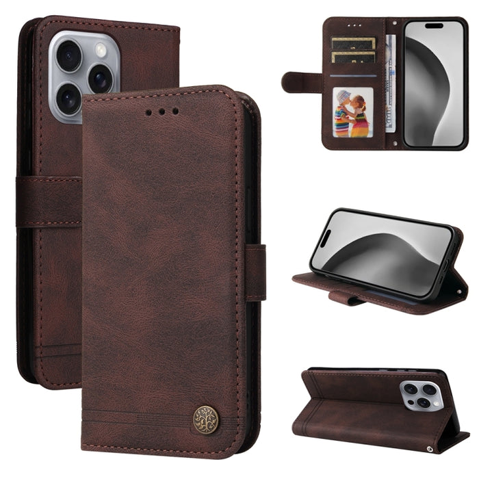 Skin Feel Life Tree Estuche de cuero para teléfono