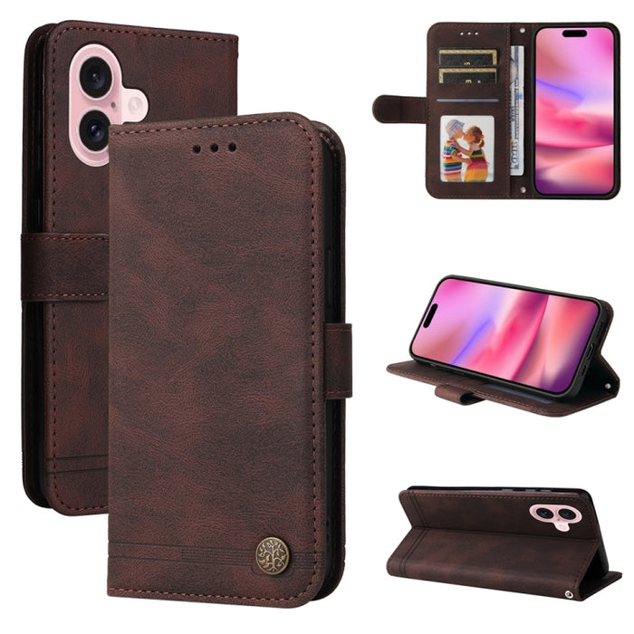 Skin Feel Life Tree Estuche de cuero para teléfono