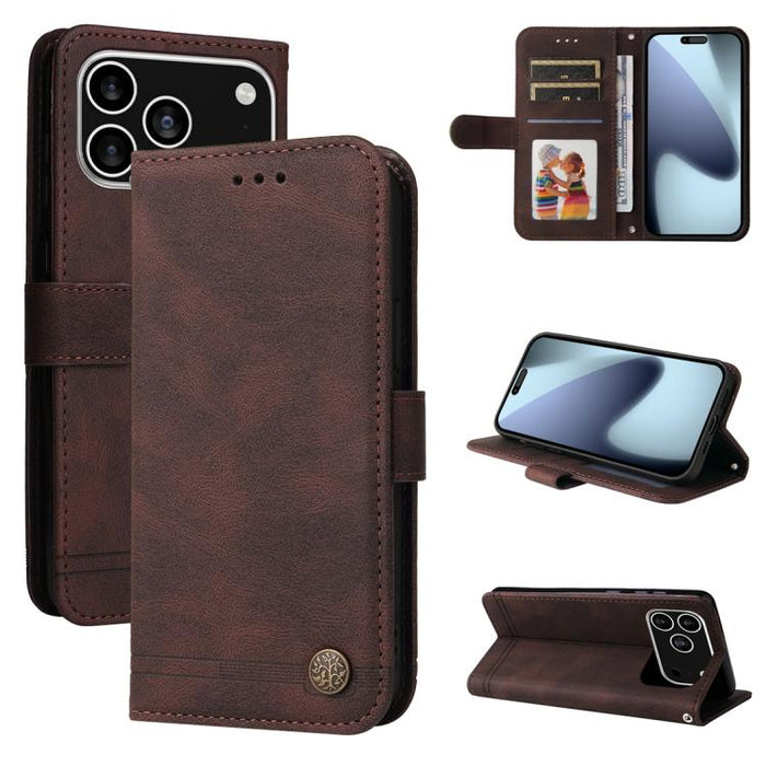 Skin Feel Life Tree Estuche de cuero para teléfono