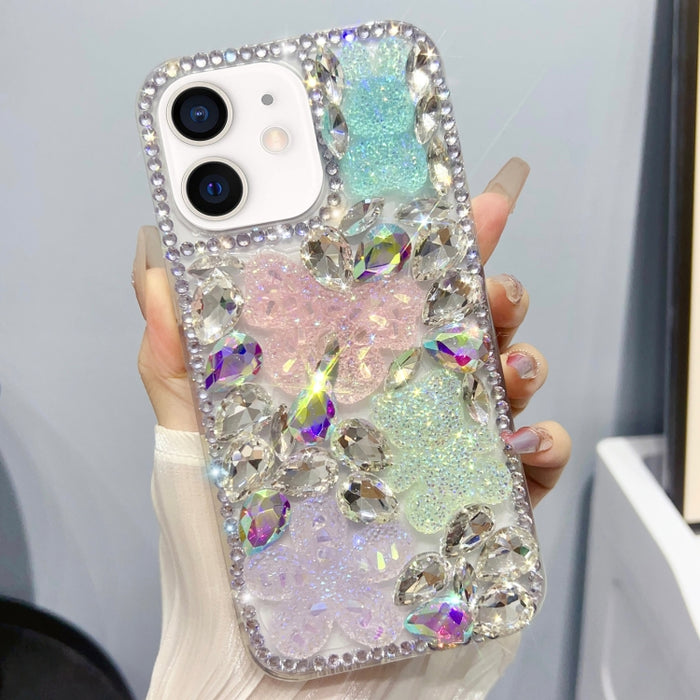 Estuche para teléfono TPU con diamantes y nudo de lazo de cristal de hielo