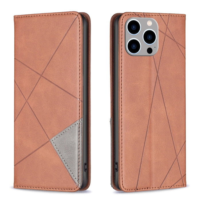 Estuche para teléfono de cuero magnético con textura de rombos