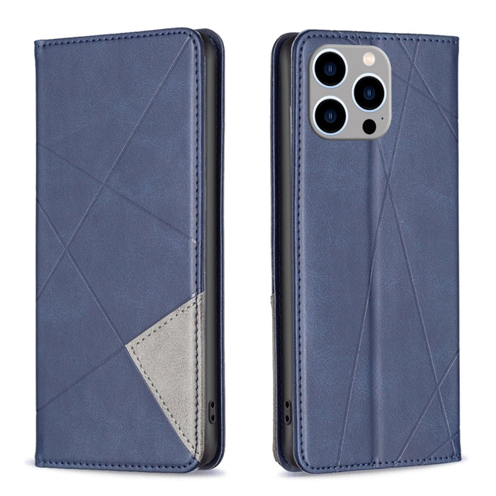 Estuche para teléfono de cuero magnético con textura de rombos