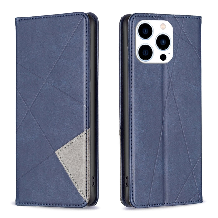 Estuche para teléfono de cuero magnético con textura de rombos