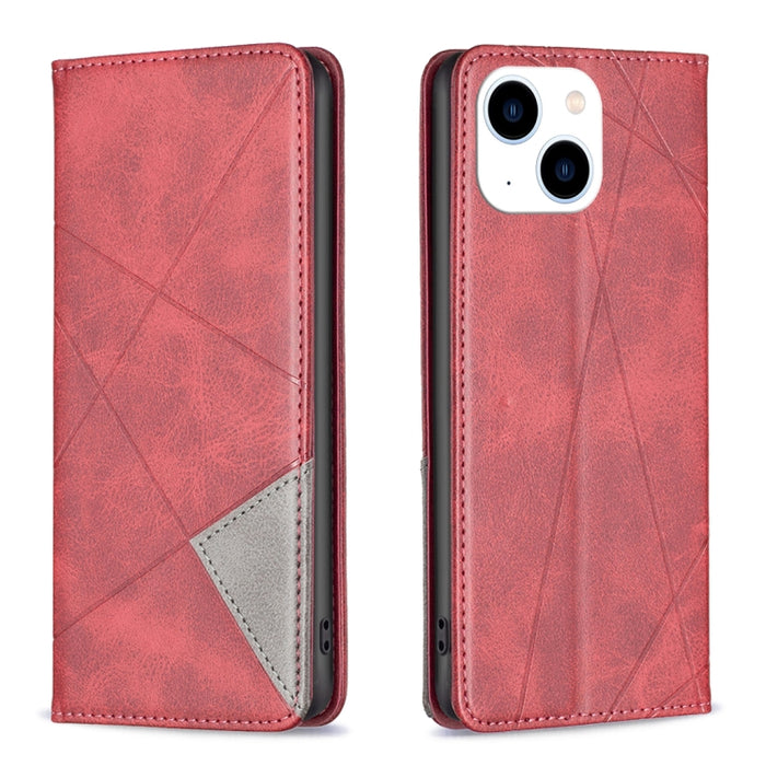 Estuche para teléfono de cuero magnético con textura de rombos