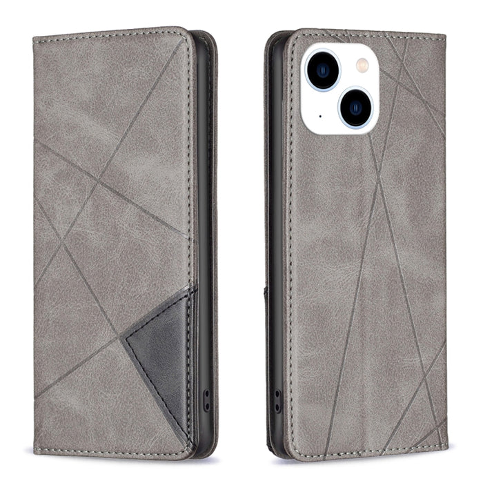 Estuche para teléfono de cuero magnético con textura de rombos