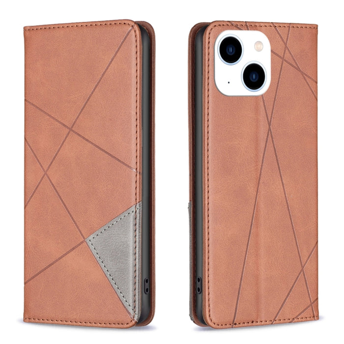Estuche para teléfono de cuero magnético con textura de rombos
