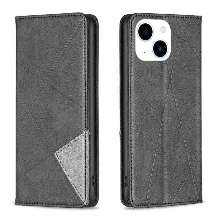 Estuche para teléfono de cuero magnético con textura de rombos
