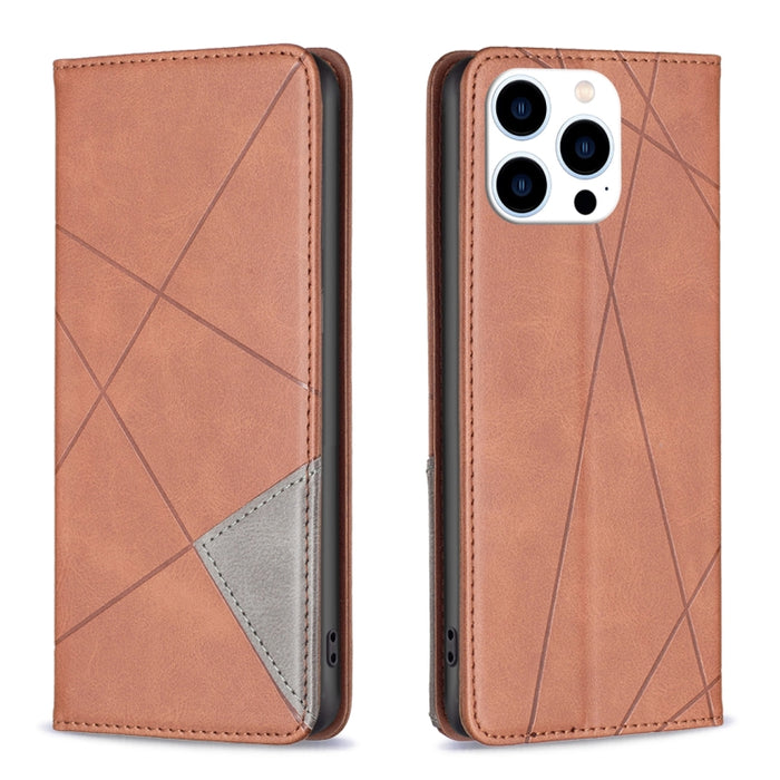 Estuche para teléfono de cuero magnético con textura de rombos