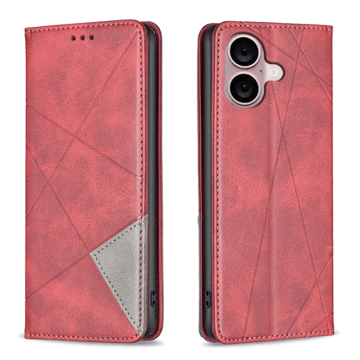 Estuche para teléfono de cuero magnético con textura de rombos
