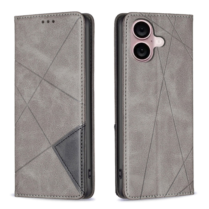 Estuche para teléfono de cuero magnético con textura de rombos