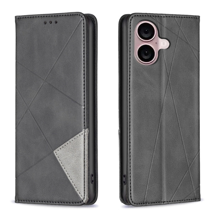 Estuche para teléfono de cuero magnético con textura de rombos