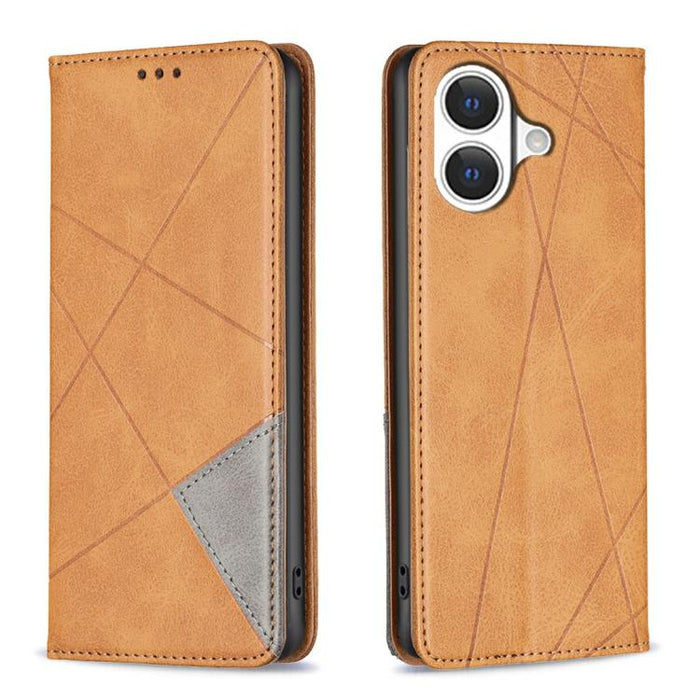 Estuche para teléfono de cuero magnético con textura de rombos