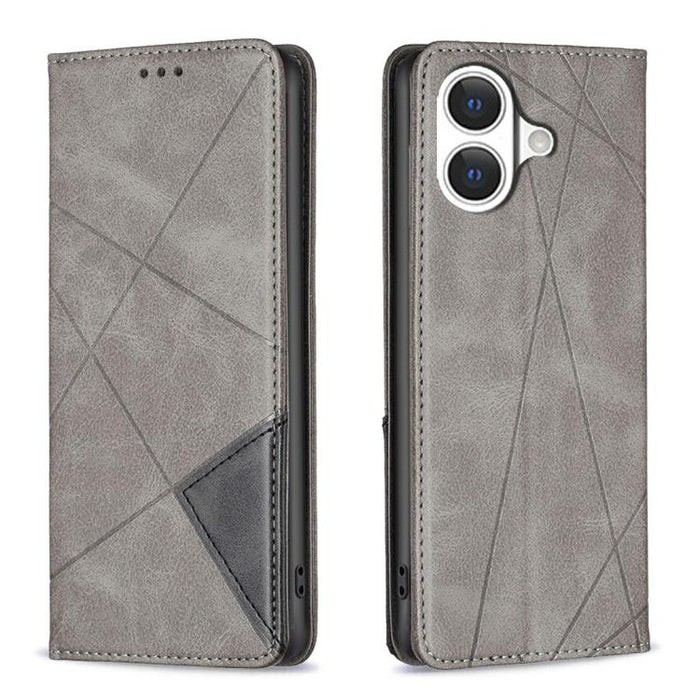Estuche para teléfono de cuero magnético con textura de rombos