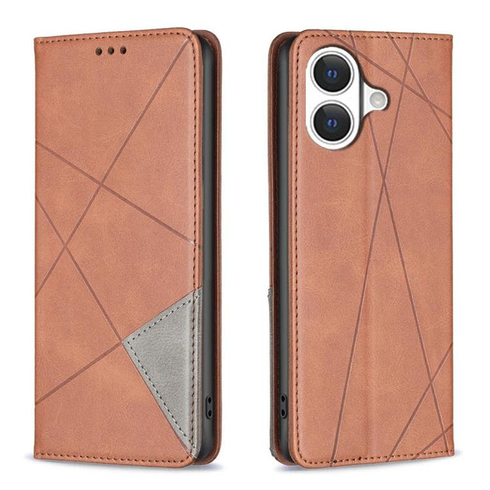 Estuche para teléfono de cuero magnético con textura de rombos