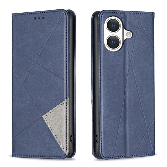 Estuche para teléfono de cuero magnético con textura de rombos