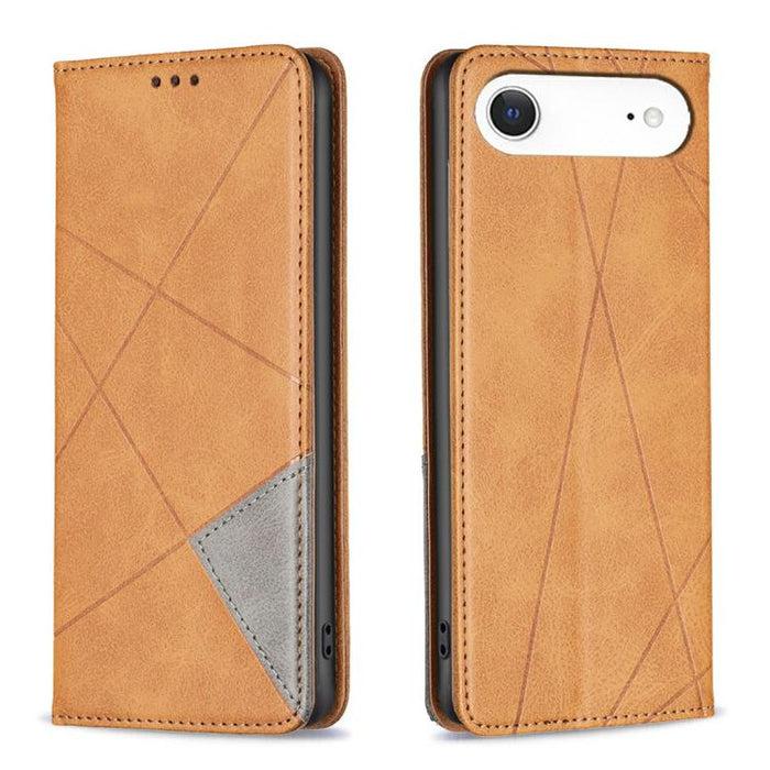 Estuche para teléfono de cuero magnético con textura de rombos