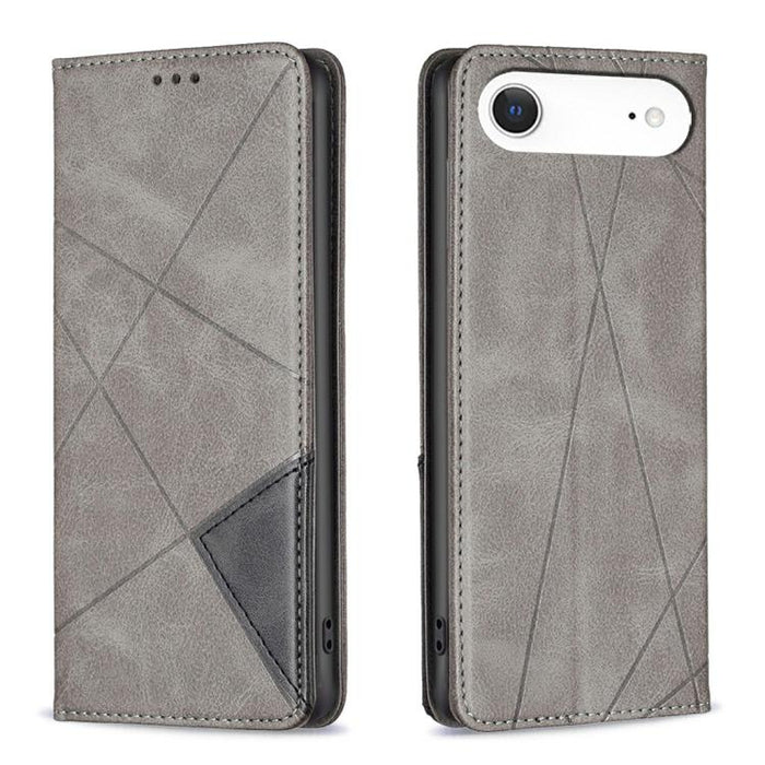 Estuche para teléfono de cuero magnético con textura de rombos