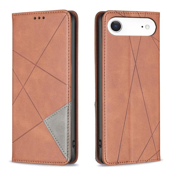 Estuche para teléfono de cuero magnético con textura de rombos