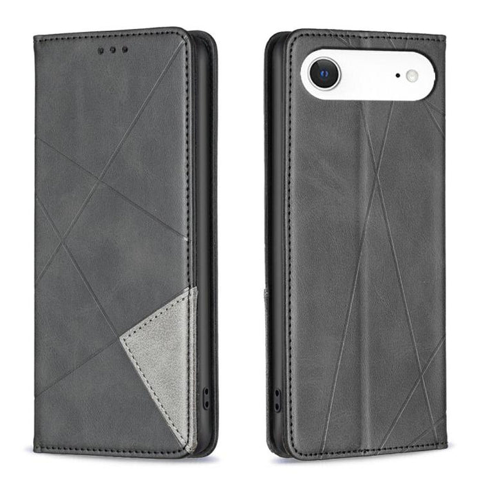 Estuche para teléfono de cuero magnético con textura de rombos