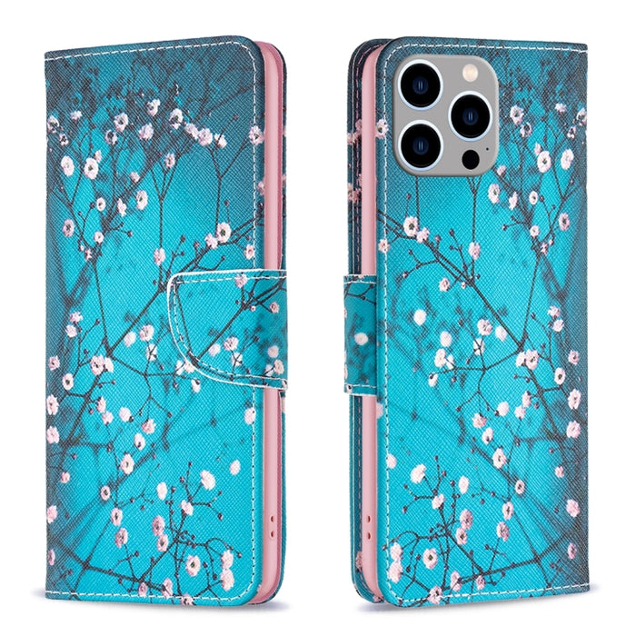 Estuche para teléfono de cuero con patrón de dibujo coloreado