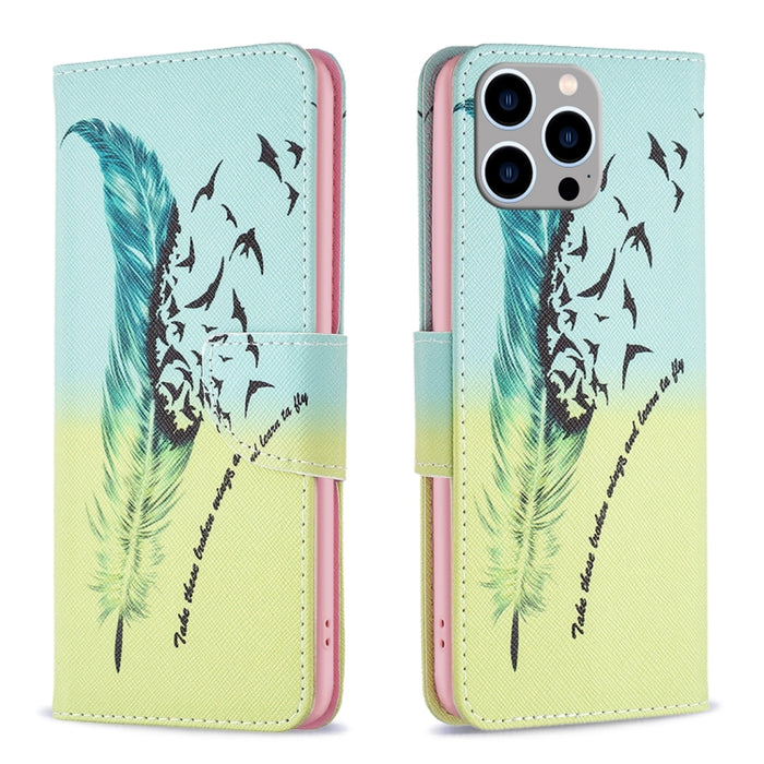 Estuche para teléfono de cuero con patrón de dibujo coloreado