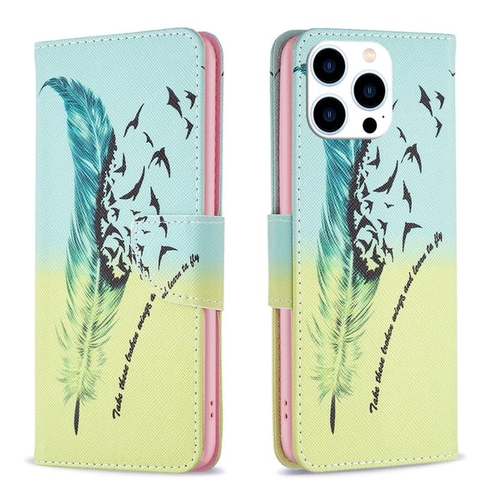 Estuche para teléfono de cuero con patrón de dibujo coloreado