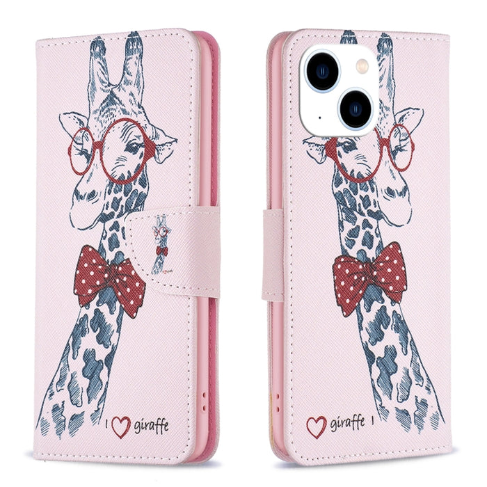 Estuche para teléfono de cuero con patrón de dibujo coloreado