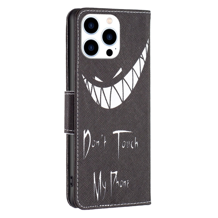 Estuche para teléfono de cuero con patrón de dibujo coloreado