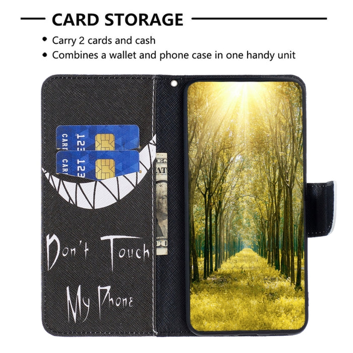 Estuche para teléfono de cuero con patrón de dibujo coloreado