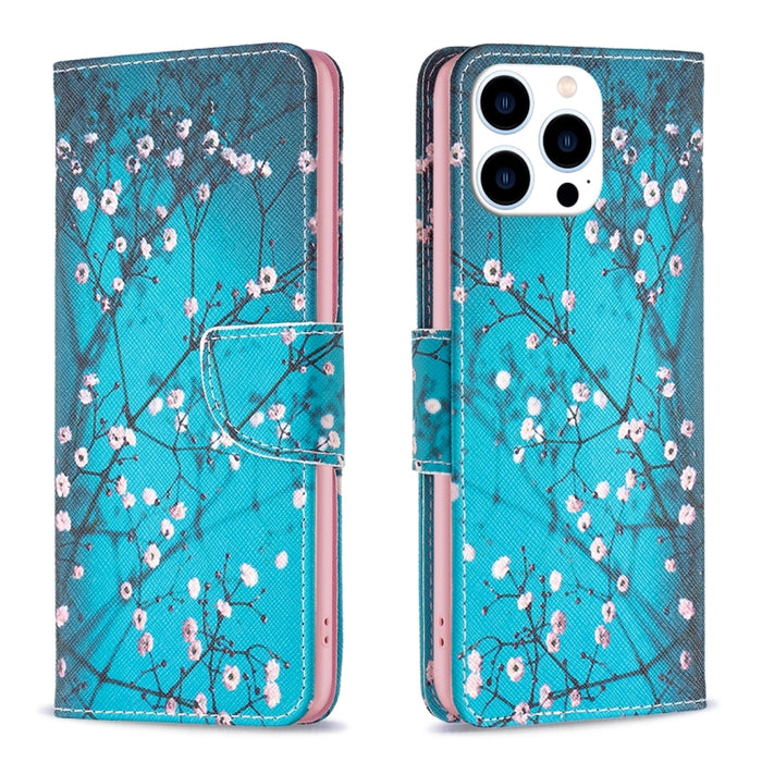 Estuche para teléfono de cuero con patrón de dibujo coloreado