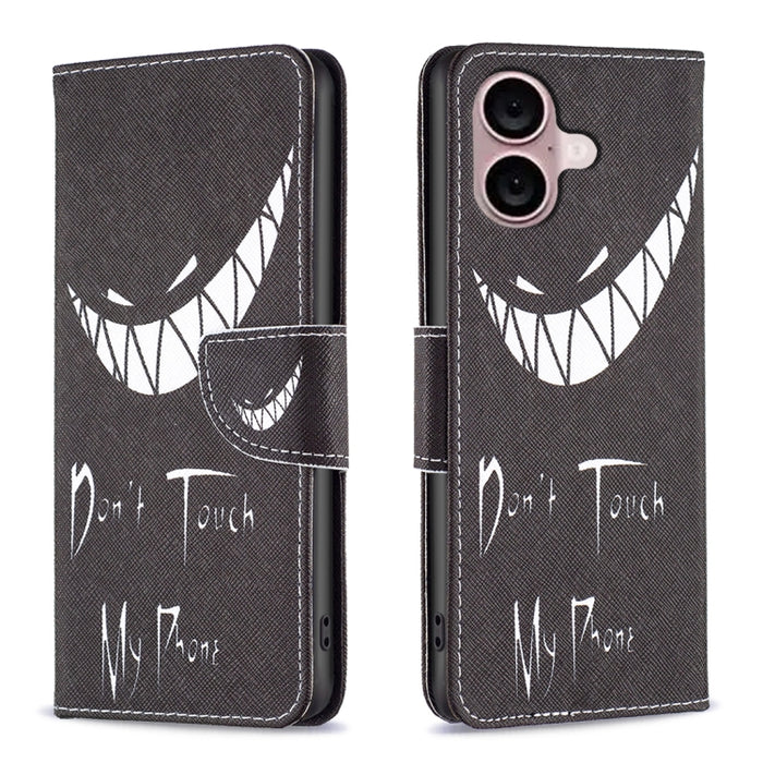 Estuche para teléfono de cuero con patrón de dibujo coloreado
