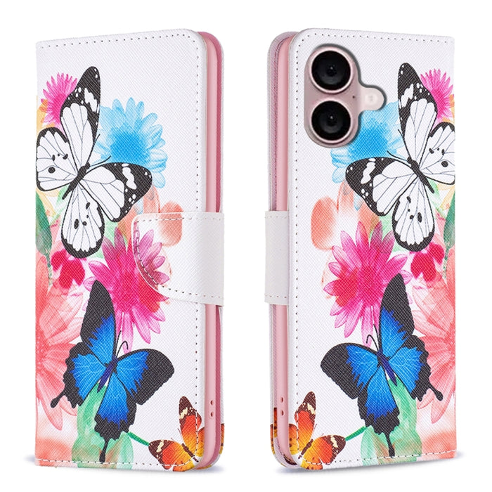 Estuche para teléfono de cuero con patrón de dibujo coloreado