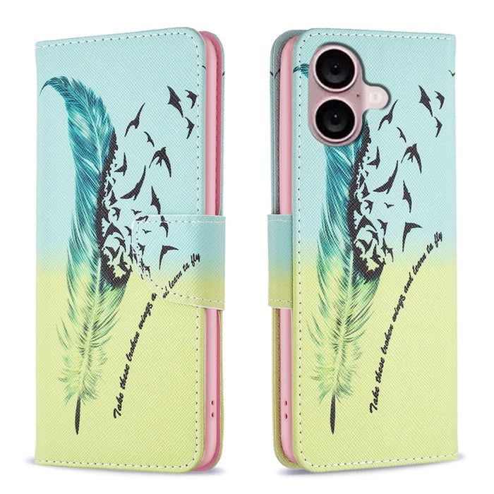 Estuche para teléfono de cuero con patrón de dibujo coloreado