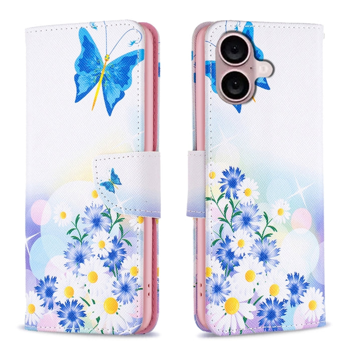 Estuche para teléfono de cuero con patrón de dibujo coloreado