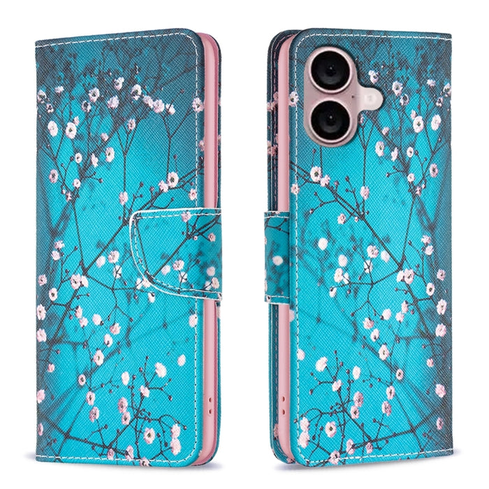 Estuche para teléfono de cuero con patrón de dibujo coloreado