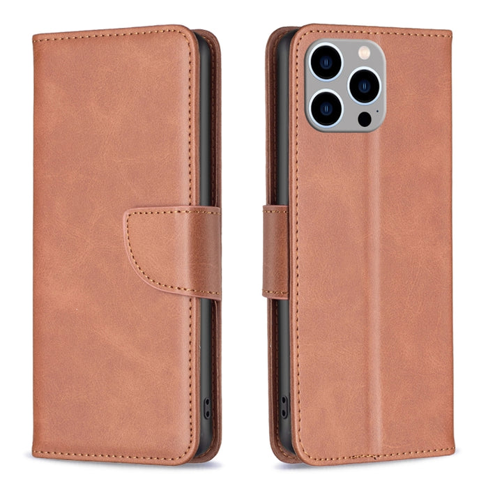 Estuche para teléfono de cuero con tapa de color puro con textura de piel de cordero