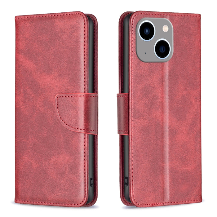 Estuche para teléfono de cuero con tapa de color puro con textura de piel de cordero
