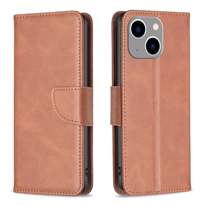 Estuche para teléfono de cuero con tapa de color puro con textura de piel de cordero