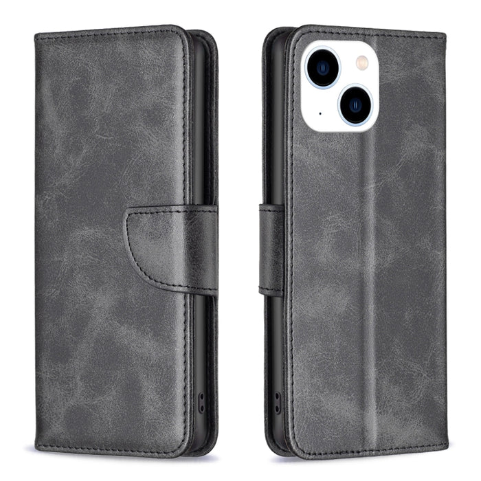 Estuche para teléfono de cuero con tapa de color puro con textura de piel de cordero