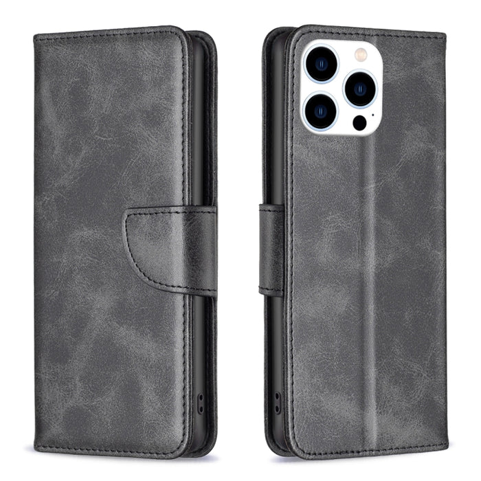 Estuche para teléfono de cuero con tapa de color puro con textura de piel de cordero