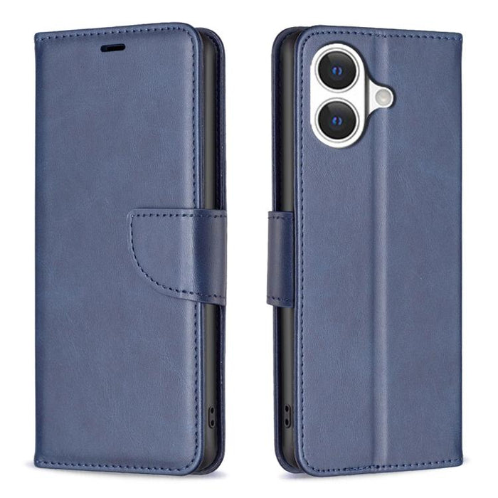 Estuche para teléfono de cuero con tapa de color puro con textura de piel de cordero