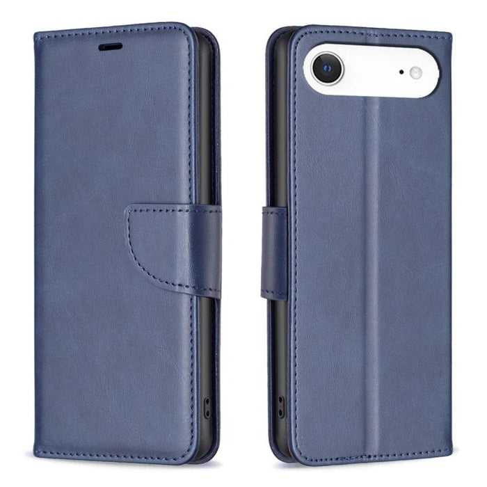 Estuche para teléfono de cuero con tapa de color puro con textura de piel de cordero
