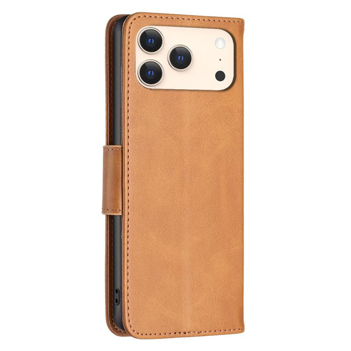 Estuche para teléfono de cuero con tapa de color puro con textura de piel de cordero