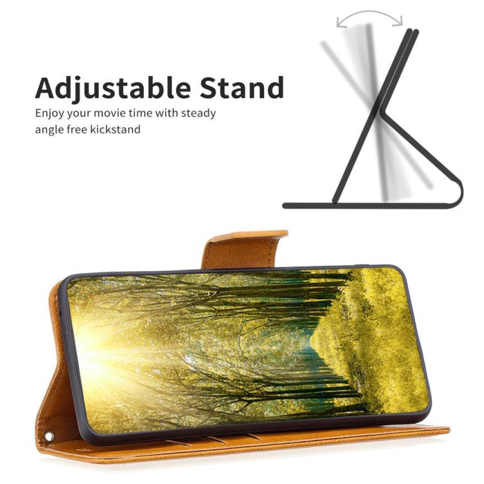 Estuche para teléfono de cuero con tapa de color puro con textura de piel de cordero