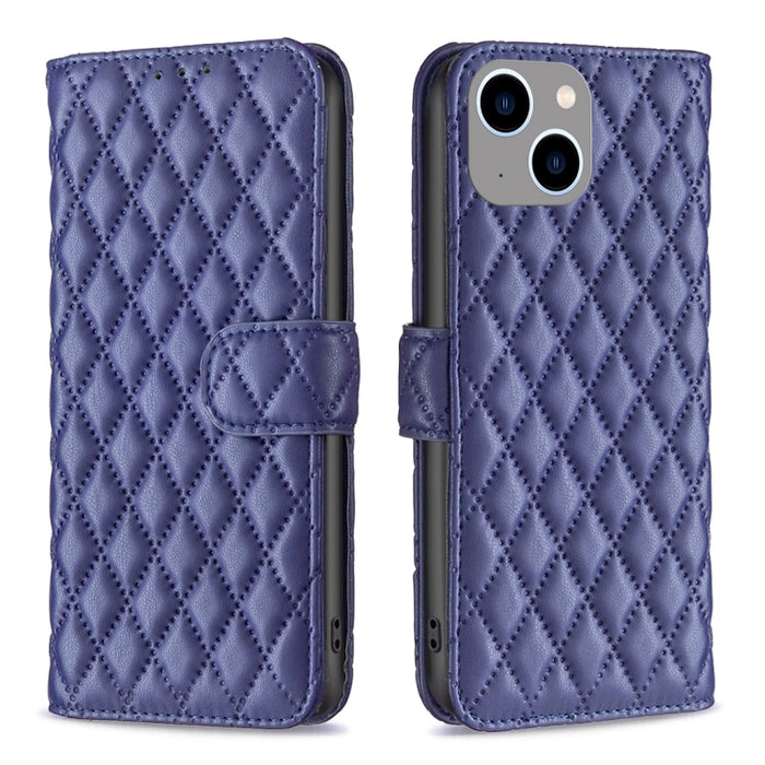Estuche para teléfono de cuero con tapa tipo billetera Diamond Lattice